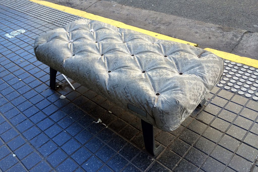 02 Concrete Bench Near Avenida de Mayo Avenue Buenos Aires